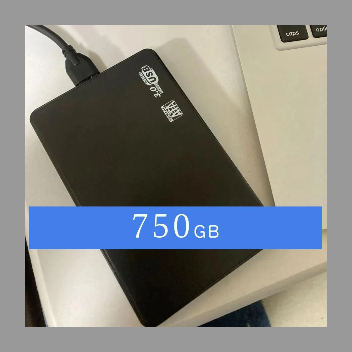 【外付けHDD 750GB】中古HDD再利用｜USB3.0対応｜サステナブルなデータ保存に最適